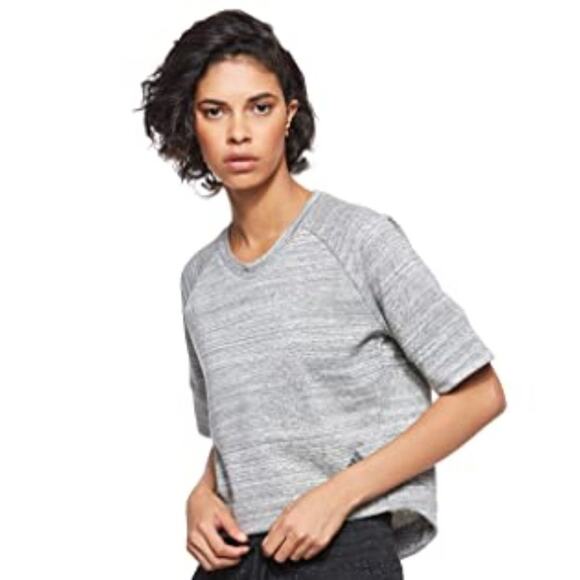 ADIDAS Sport 2 Street Shirt Crop Light Gray S NWT Small Sporty - Picture 2 of 8